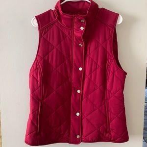 Ralph Lauren Maroon Quilted Vest - Large